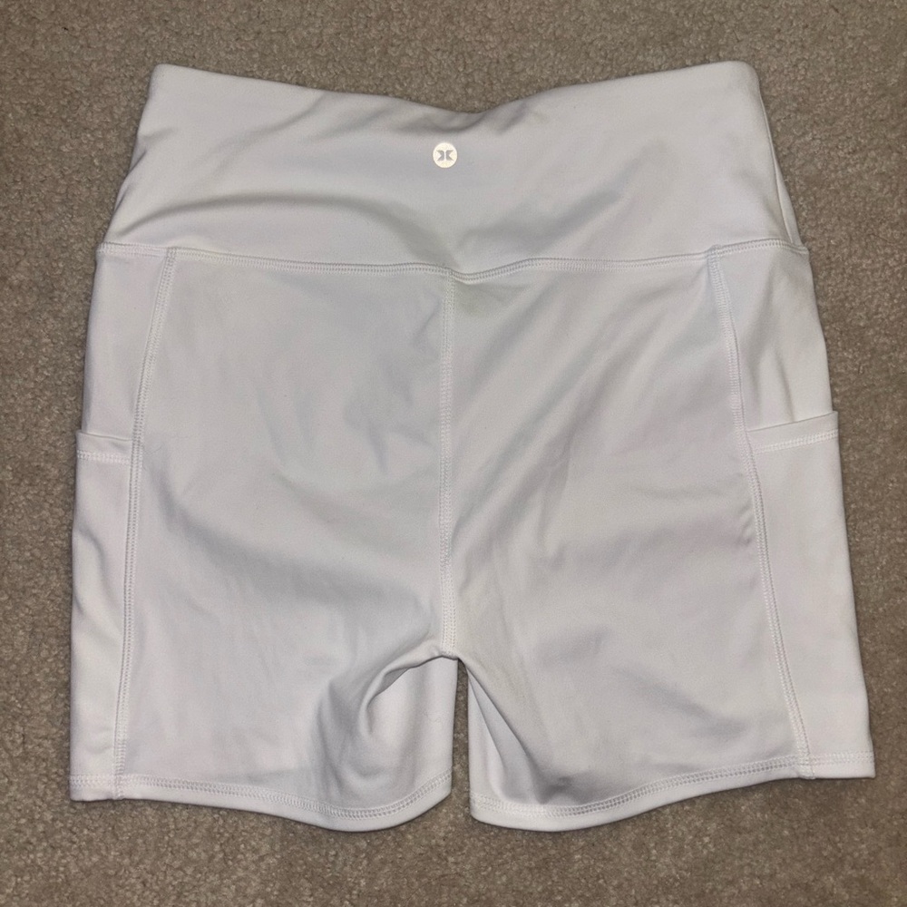 Reebok White Bike Shorts Performance Wear